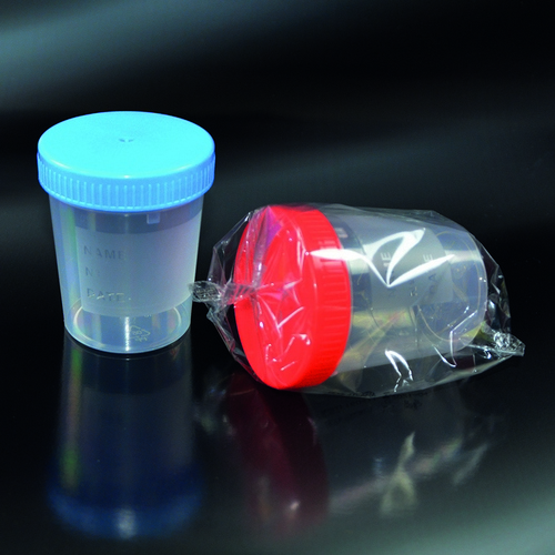 150ml (мл) контейнери для збору сечі з ПП, з гвинтовою кришкою,градуювання, діаметр 58x72 mm (мм), стерильні, в інд. упаковці